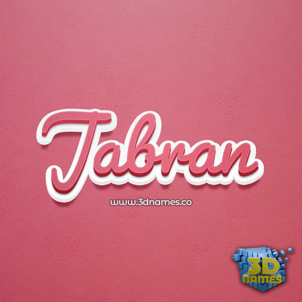 jabran in Red Scribble style - 3D name wallpaper