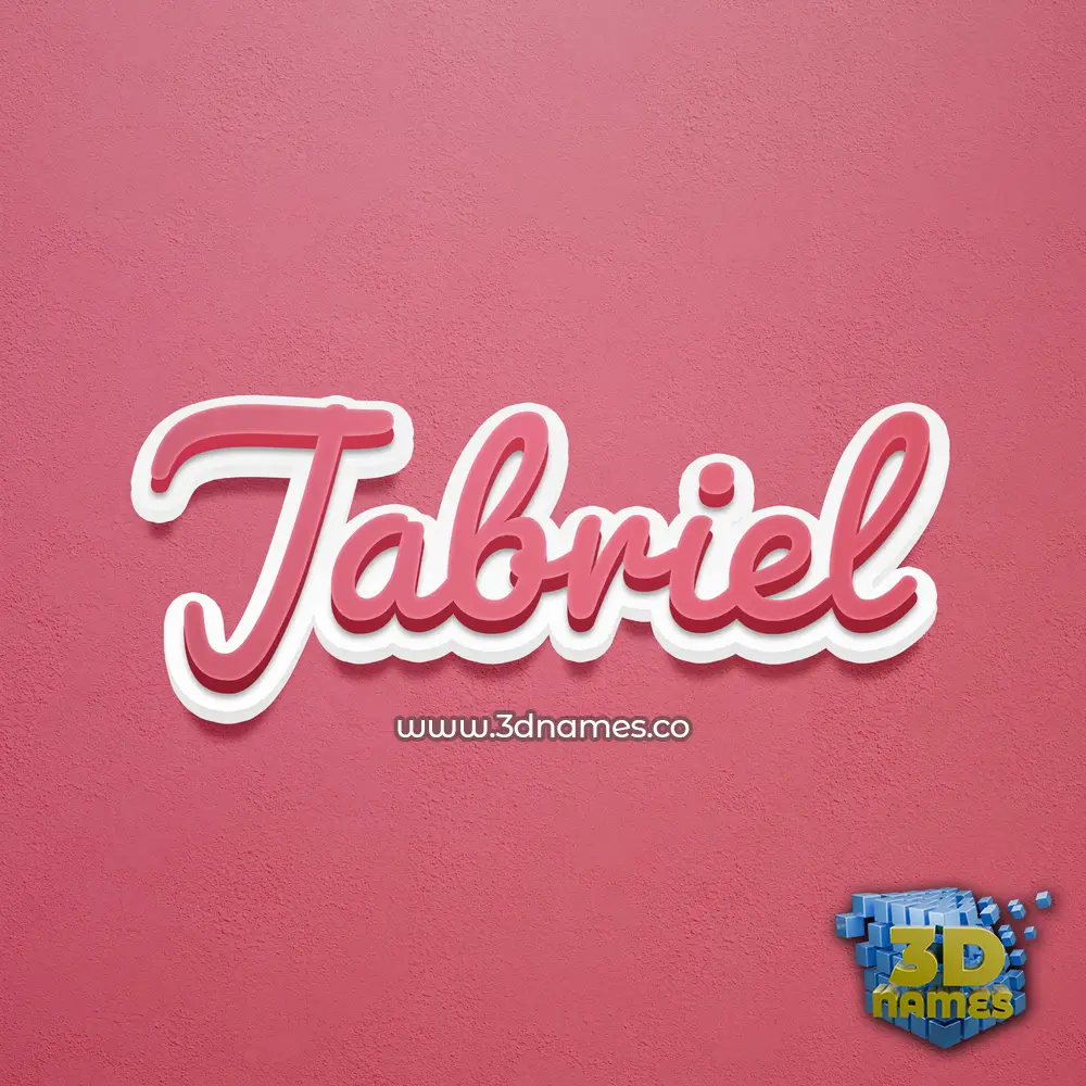 jabriel in Red Scribble style - 3D name wallpaper