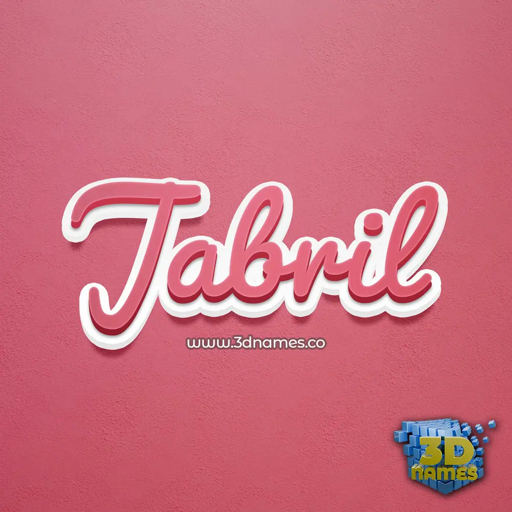 jabril in Red Scribble style - 3D name wallpaper
