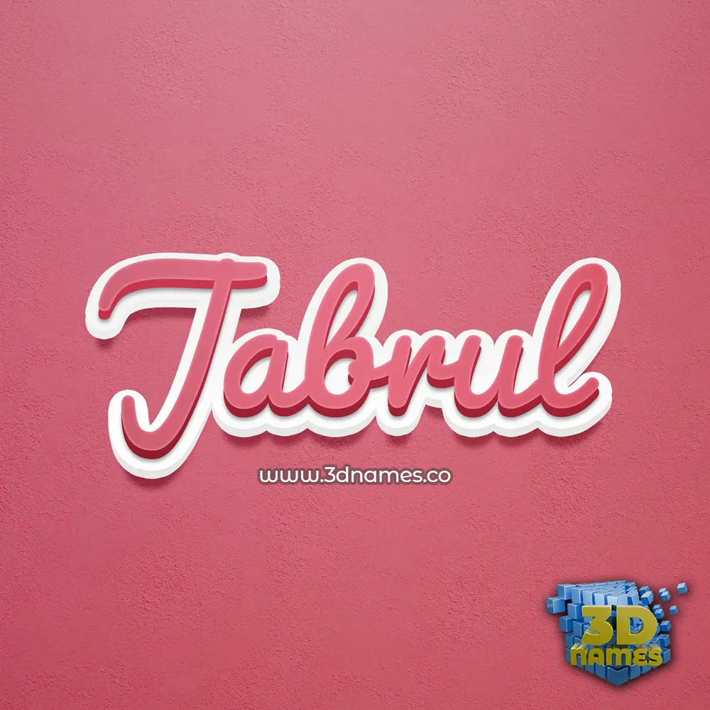 jabrul in Red Scribble style - 3D name wallpaper