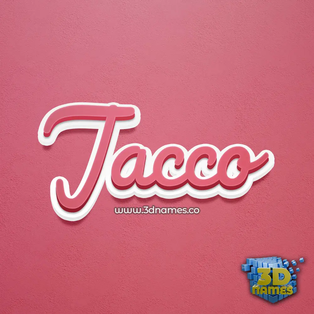 jacco in Red Scribble style - 3D name wallpaper