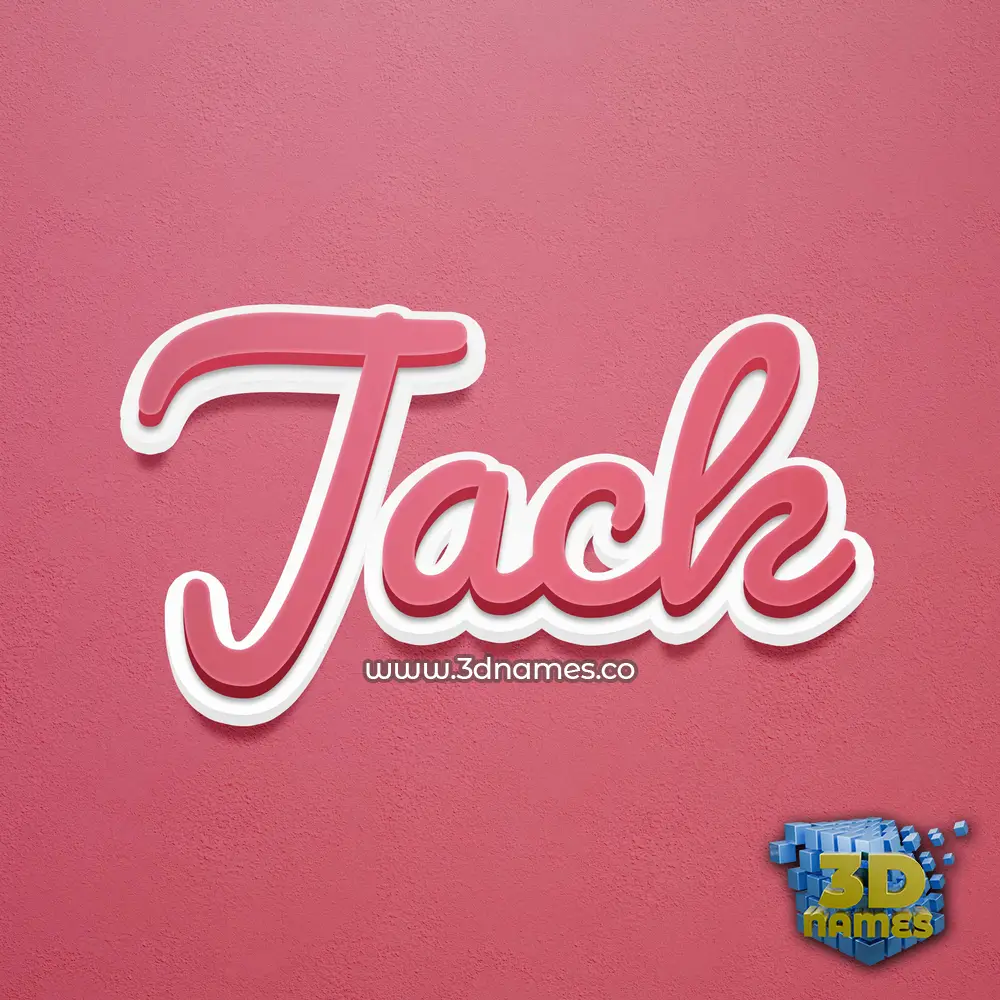 jack in Red Scribble style - 3D name wallpaper