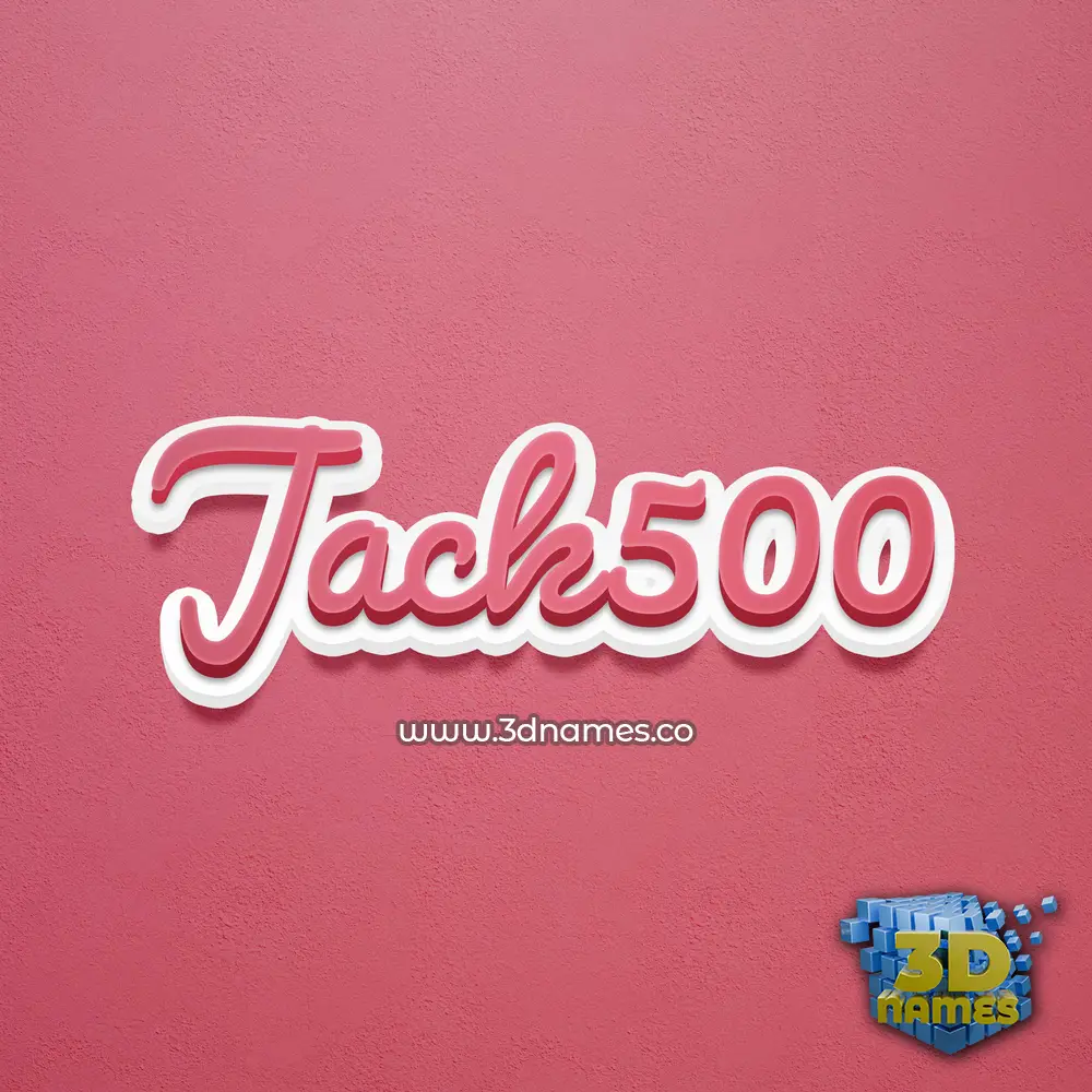 jack500 in Red Scribble style - 3D name wallpaper