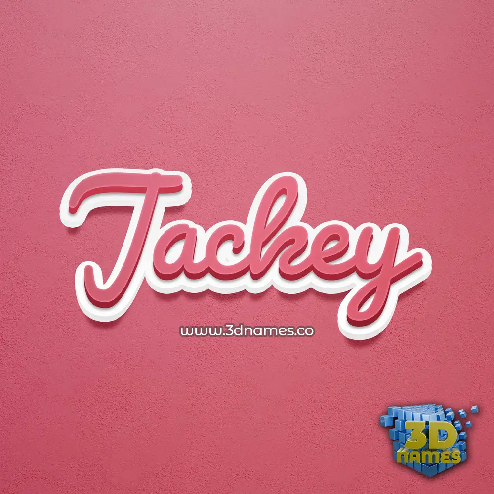 jackey in Red Scribble style - 3D name wallpaper