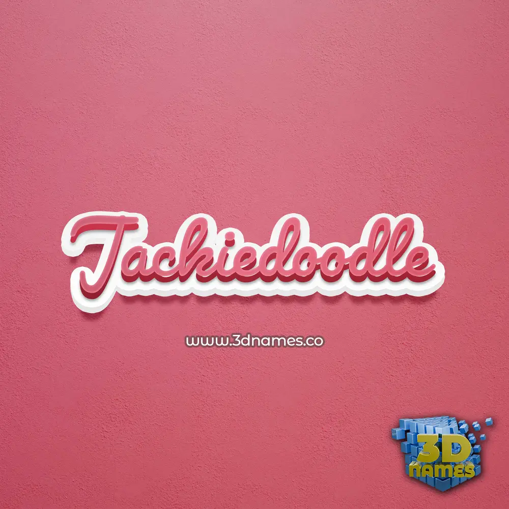 jackiedoodle in Red Scribble style - 3D name wallpaper