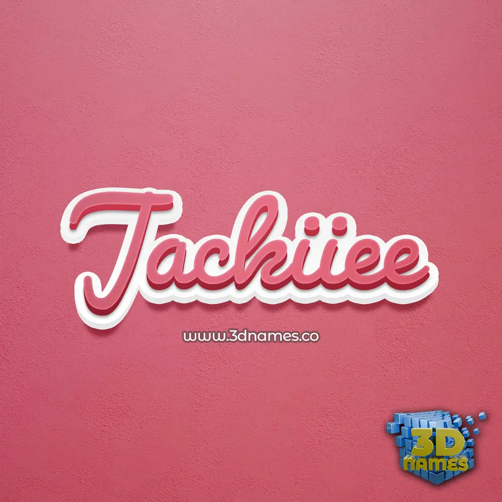 jackiiee in Red Scribble style - 3D name wallpaper