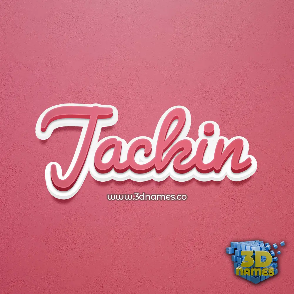 jackin in Red Scribble style - 3D name wallpaper