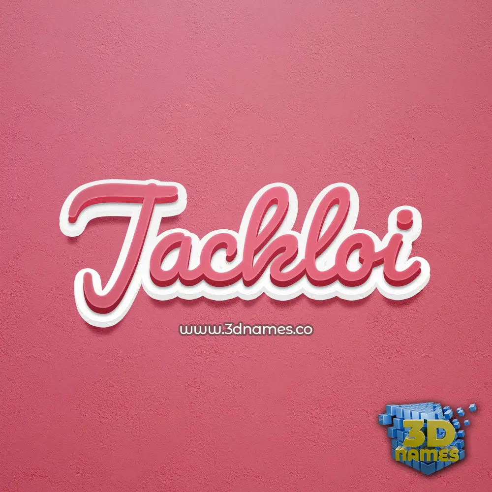 jackloi in Red Scribble style - 3D name wallpaper