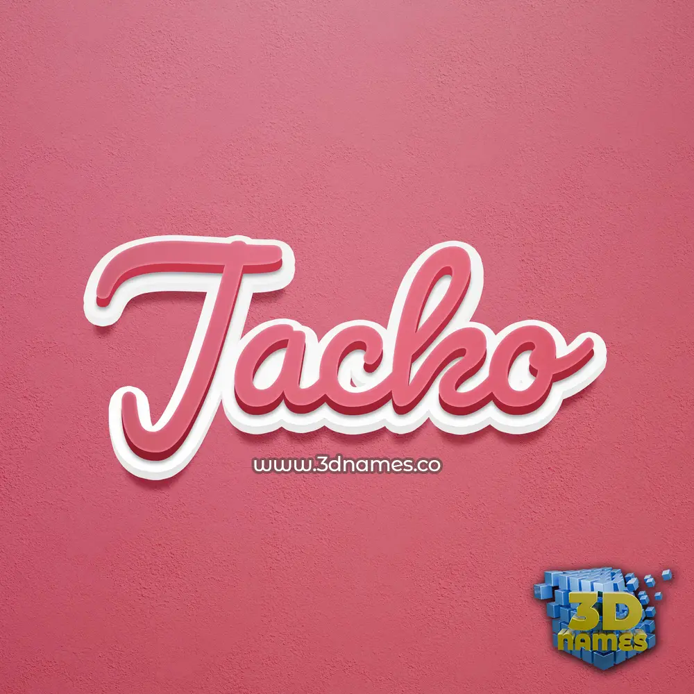 jacko in Red Scribble style - 3D name wallpaper