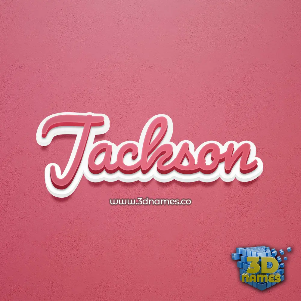 jackson in Red Scribble style - 3D name wallpaper