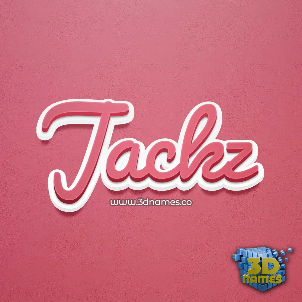 jackz in Red Scribble style - 3D name wallpaper