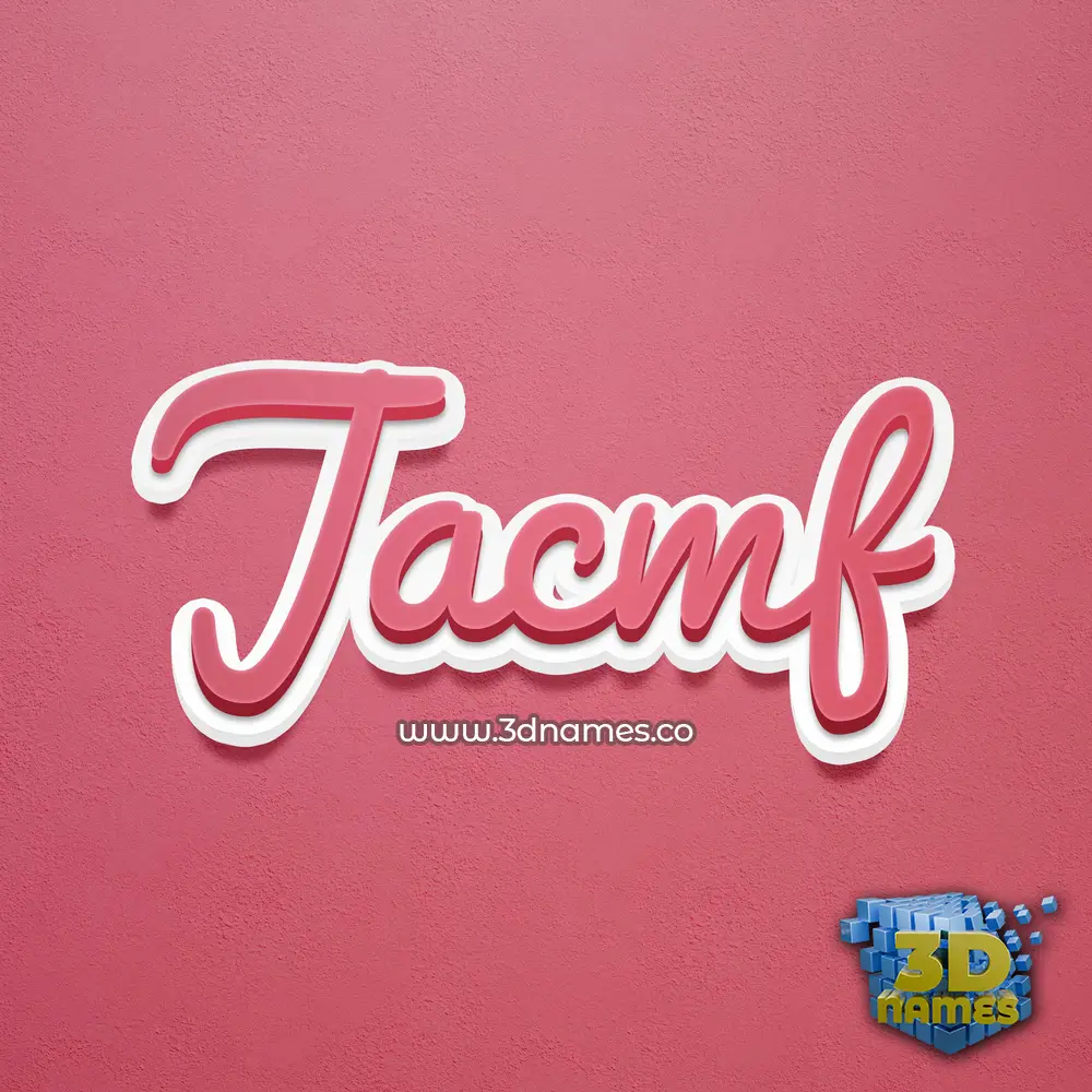 jacmf in Red Scribble style - 3D name wallpaper