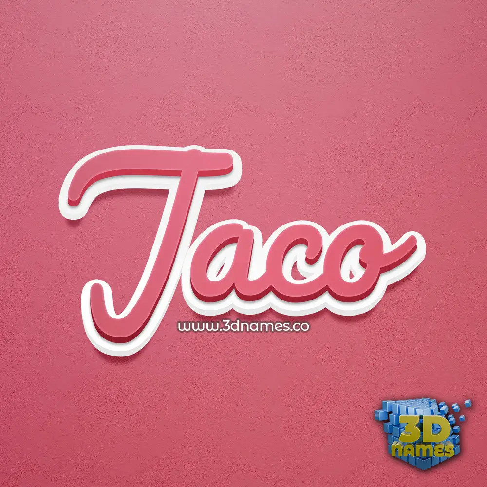 jaco in Red Scribble style - 3D name wallpaper