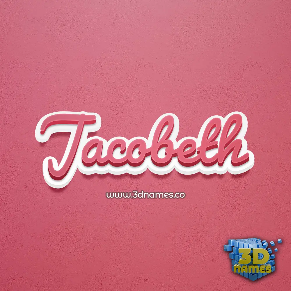 jacobeth in Red Scribble style - 3D name wallpaper