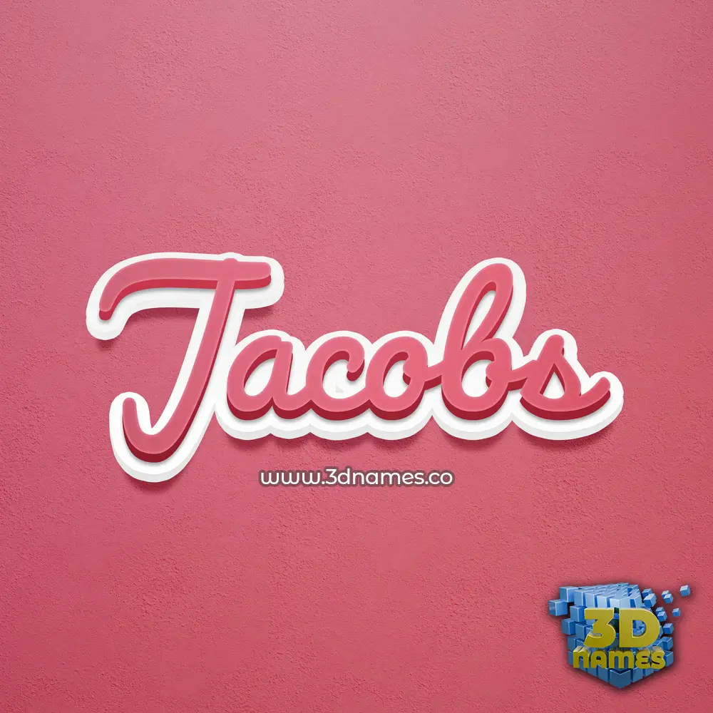 jacobs in Red Scribble style - 3D name wallpaper