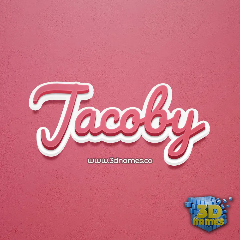 jacoby in Red Scribble style - 3D name wallpaper