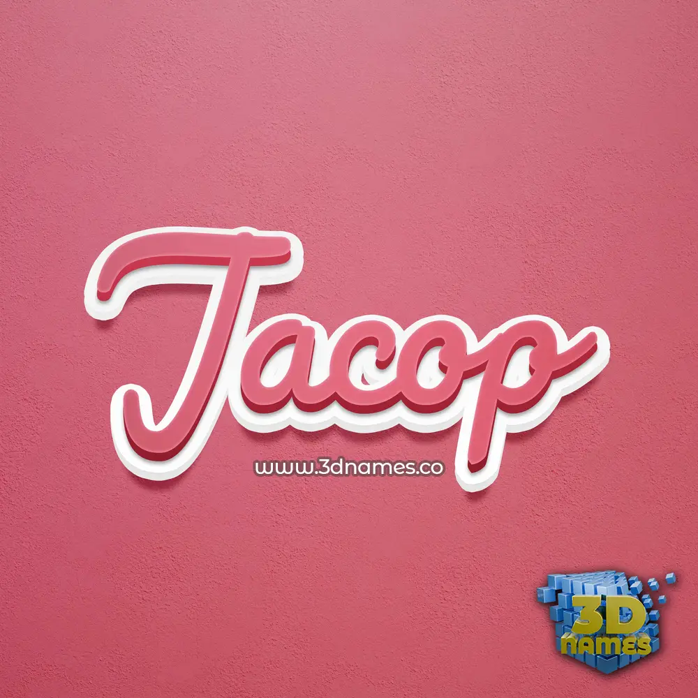 jacop in Red Scribble style - 3D name wallpaper