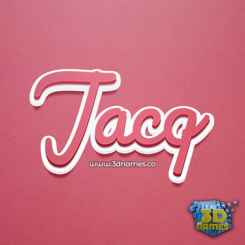 jacq in Red Scribble style - 3D name wallpaper