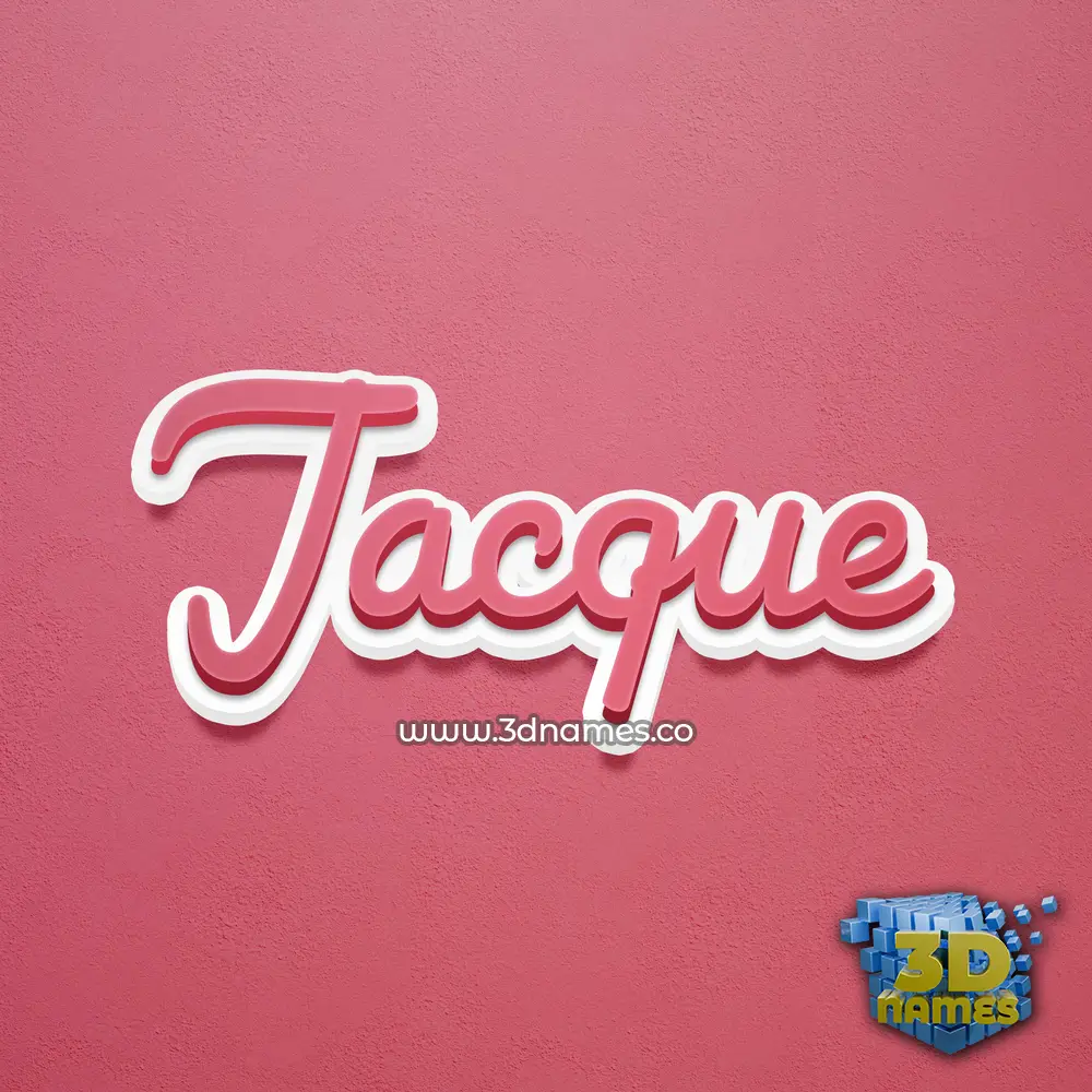 jacque in Red Scribble style - 3D name wallpaper