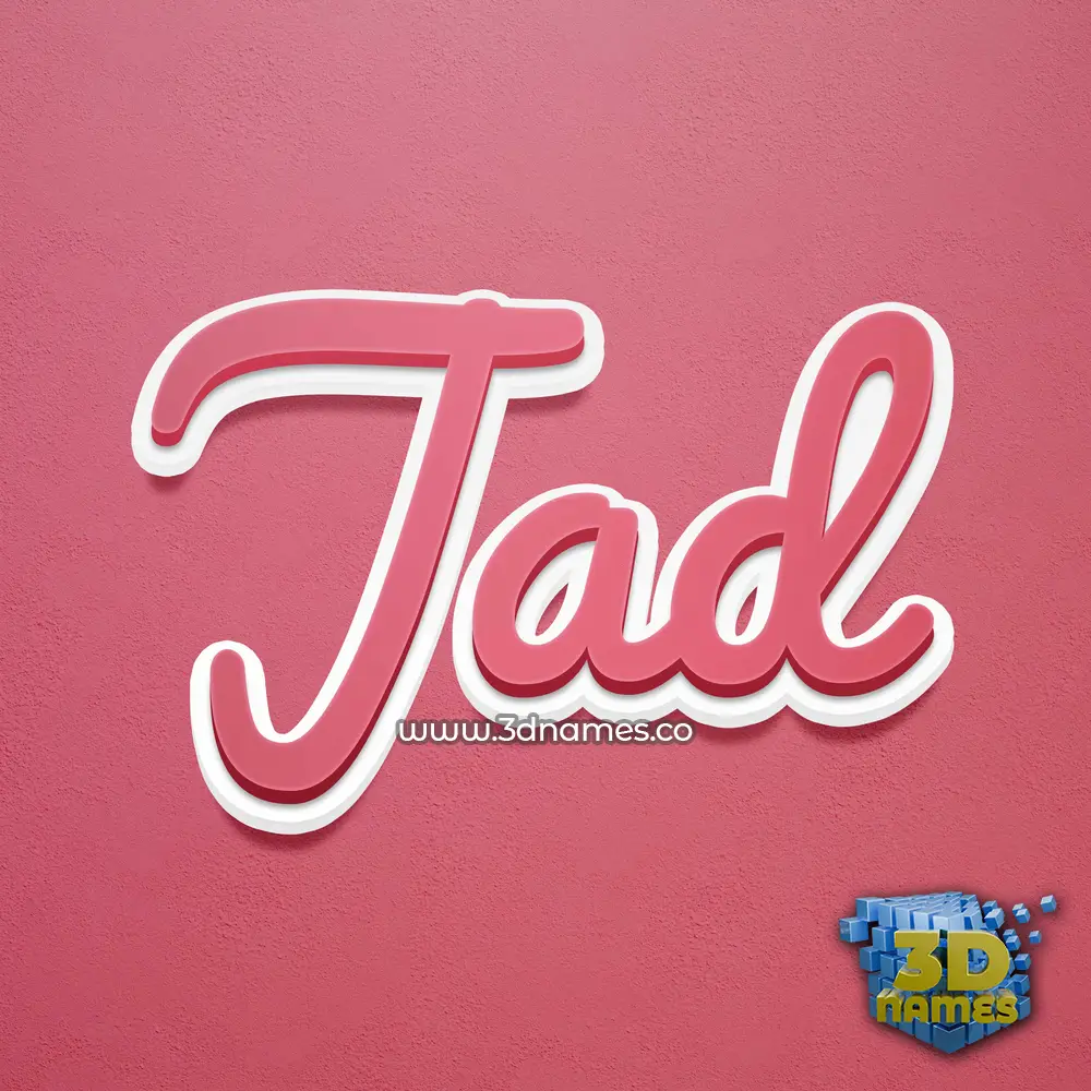 jad in Red Scribble style - 3D name wallpaper
