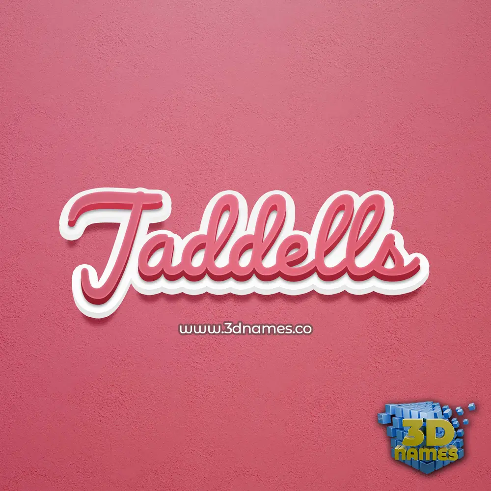 jaddells in Red Scribble style - 3D name wallpaper