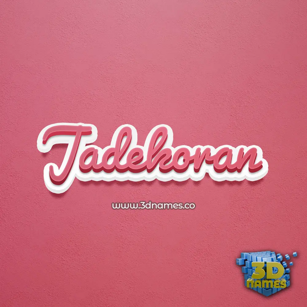 jadekoran in Red Scribble style - 3D name wallpaper