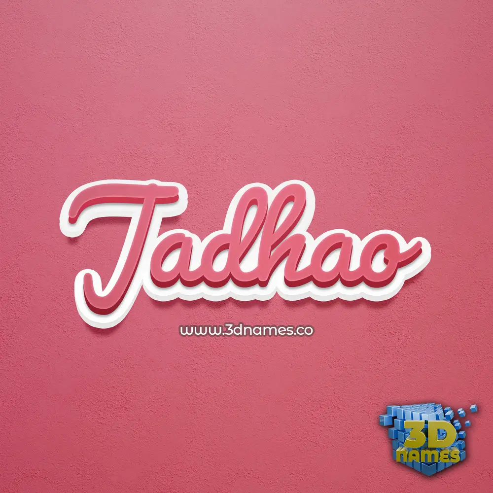 jadhao in Red Scribble style - 3D name wallpaper
