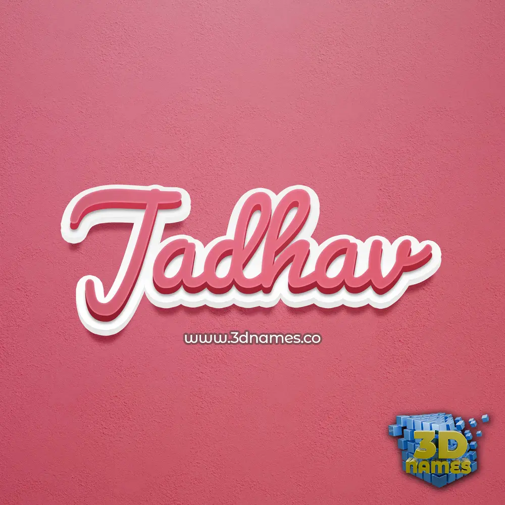 jadhav in Red Scribble style - 3D name wallpaper