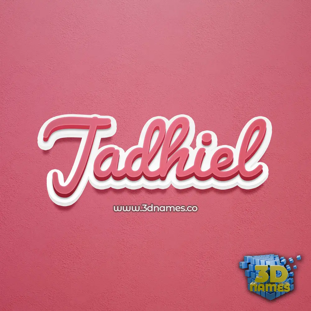 jadhiel in Red Scribble style - 3D name wallpaper