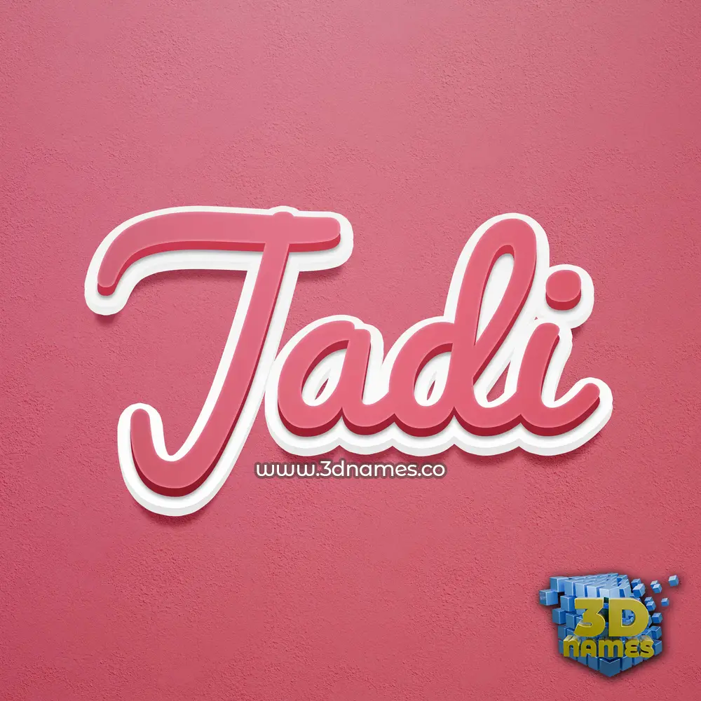 jadi in Red Scribble style - 3D name wallpaper