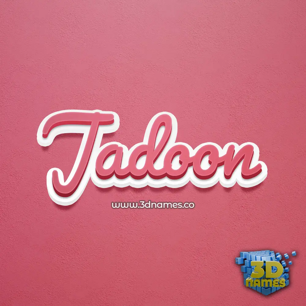 jadoon in Red Scribble style - 3D name wallpaper