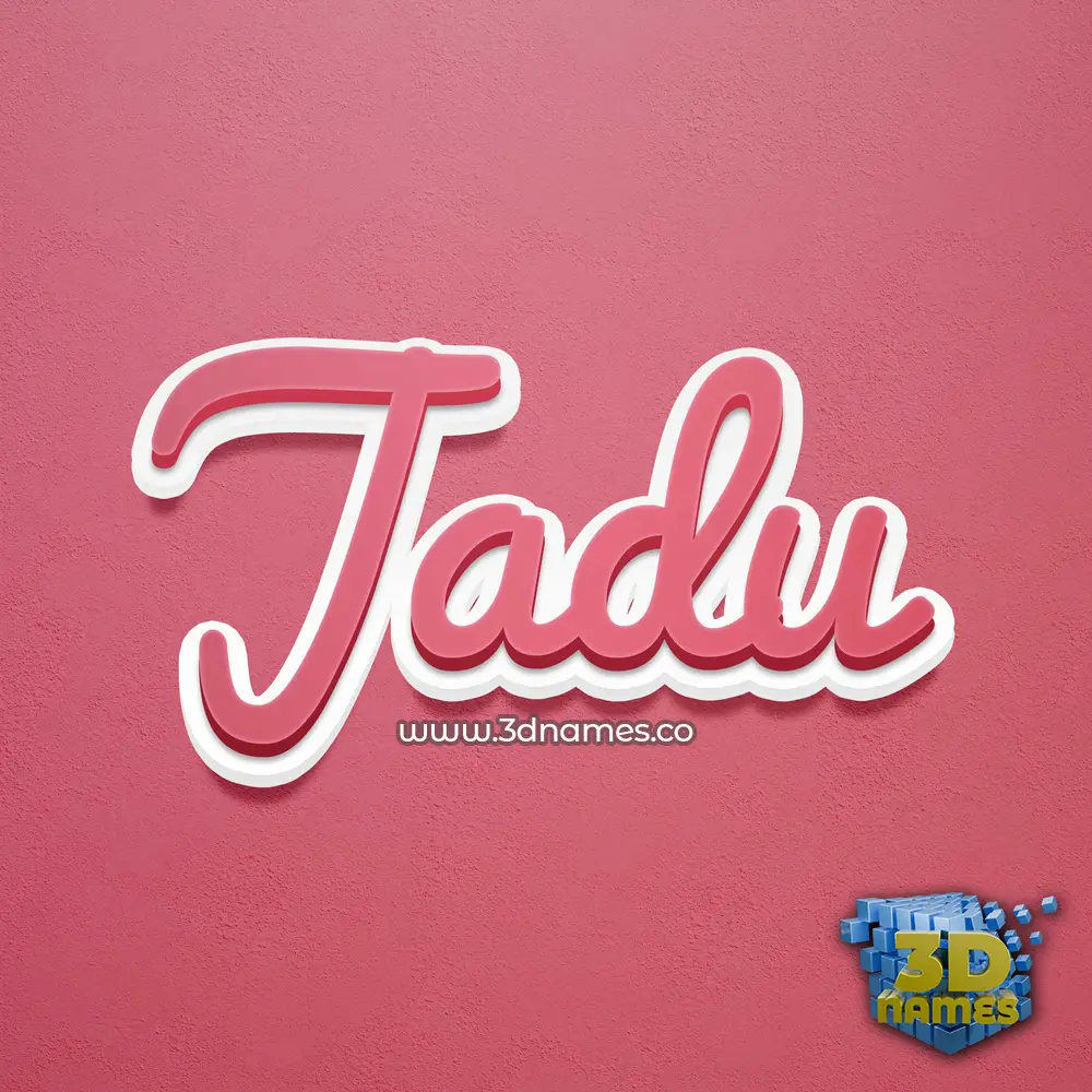 jadu in Red Scribble style - 3D name wallpaper