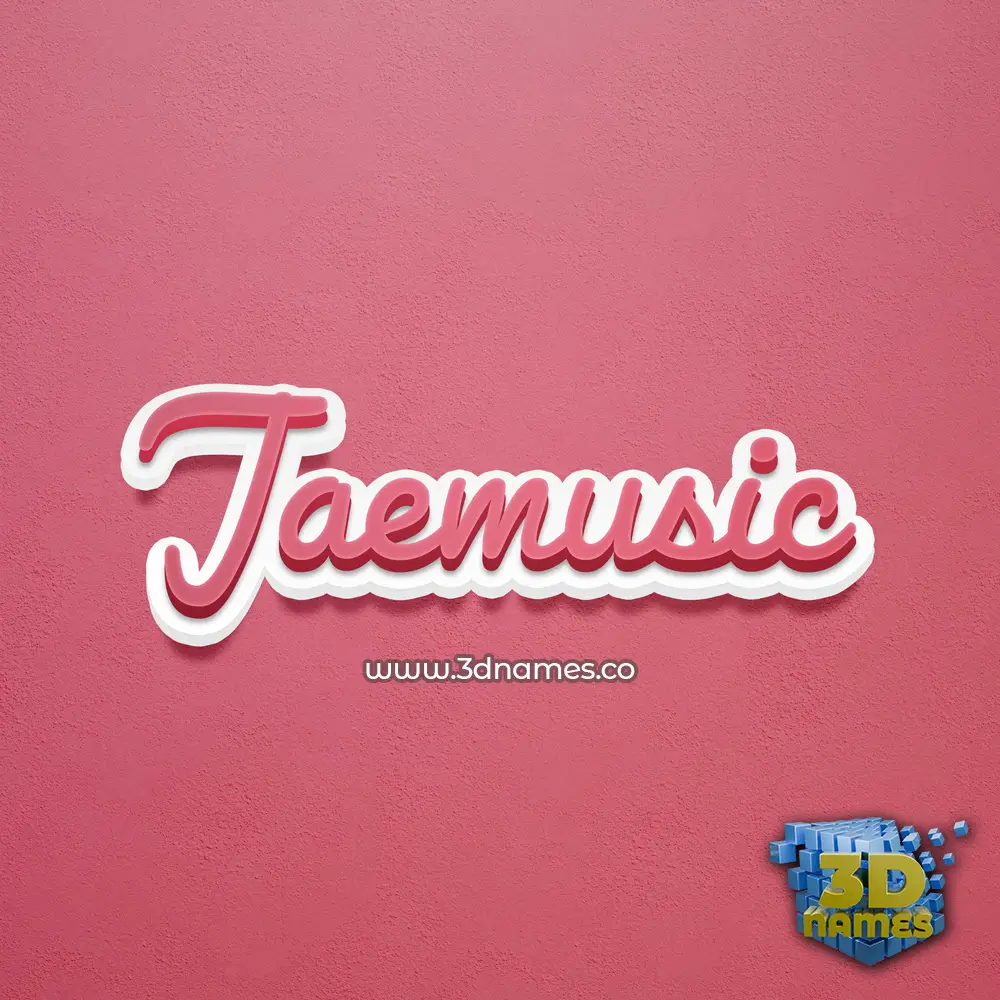 jaemusic in Red Scribble style - 3D name wallpaper