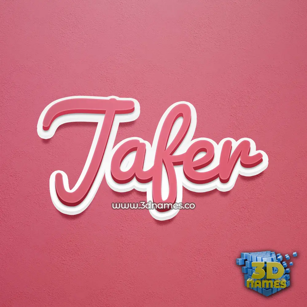 jafer in Red Scribble style - 3D name wallpaper