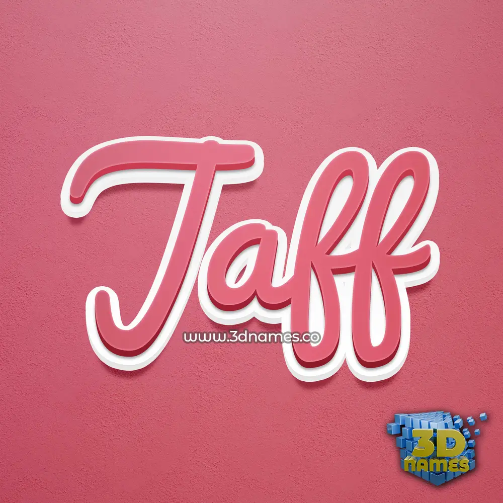 jaff in Red Scribble style - 3D name wallpaper