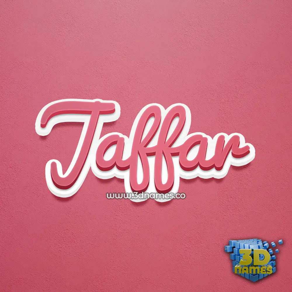 jaffar in Red Scribble style - 3D name wallpaper
