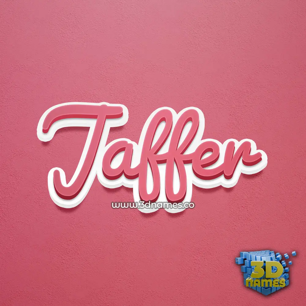 jaffer in Red Scribble style - 3D name wallpaper