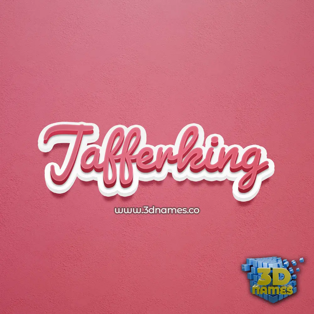 jafferking in Red Scribble style - 3D name wallpaper