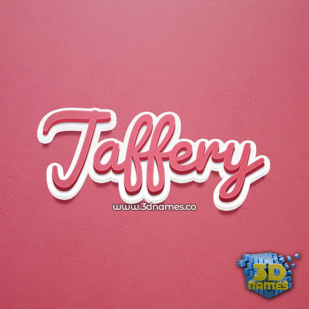 jaffery in Red Scribble style - 3D name wallpaper