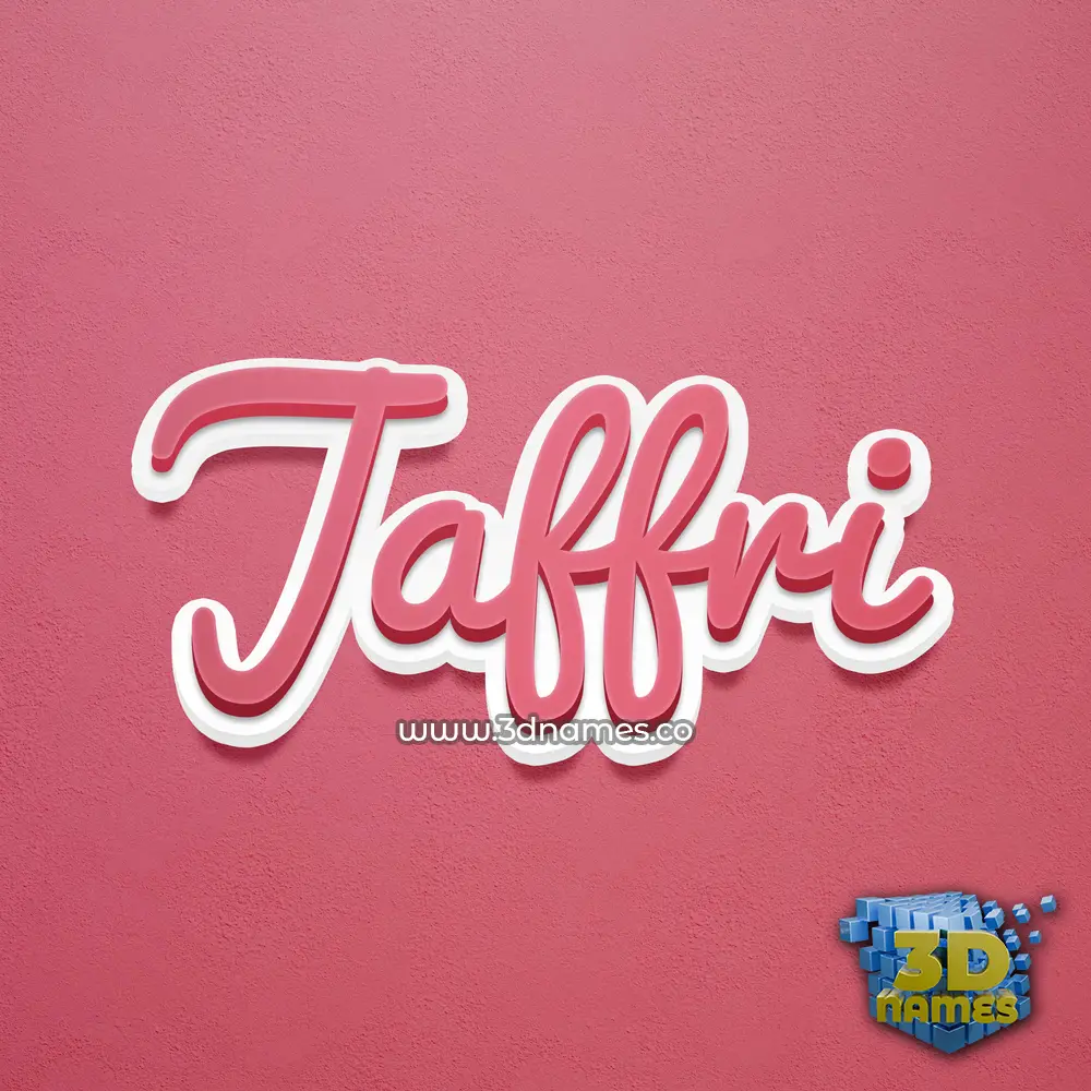 jaffri in Red Scribble style - 3D name wallpaper