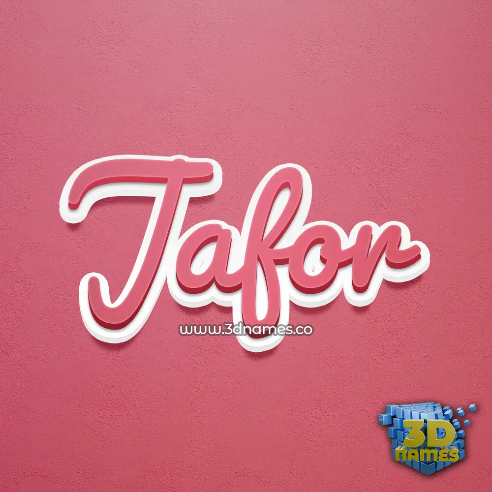 jafor in Red Scribble style - 3D name wallpaper
