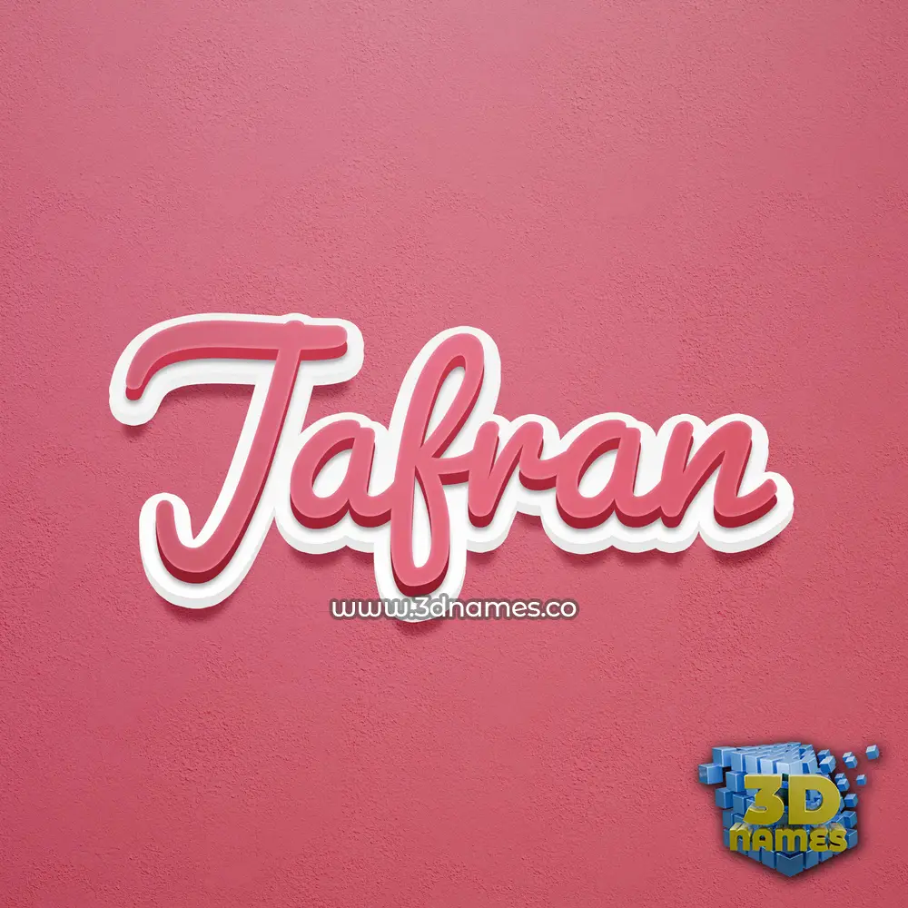 jafran in Red Scribble style - 3D name wallpaper