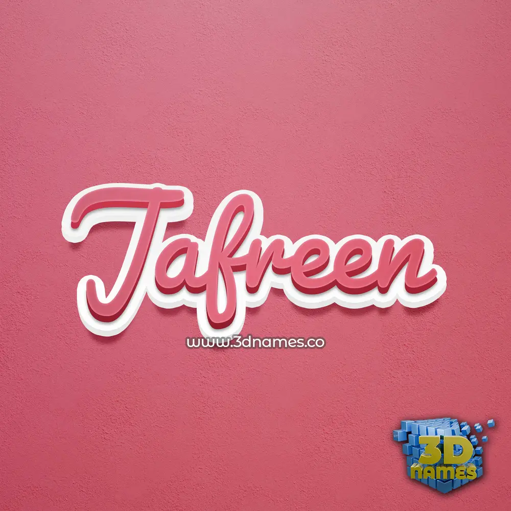 jafreen in Red Scribble style - 3D name wallpaper