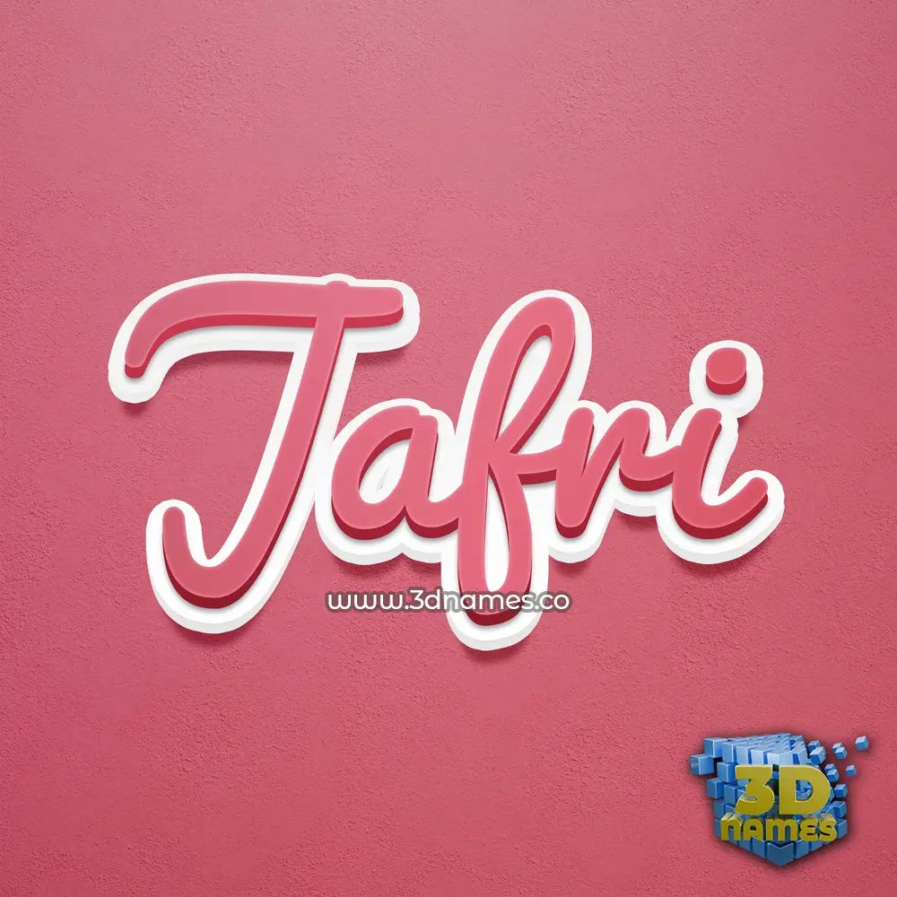 jafri in Red Scribble style - 3D name wallpaper
