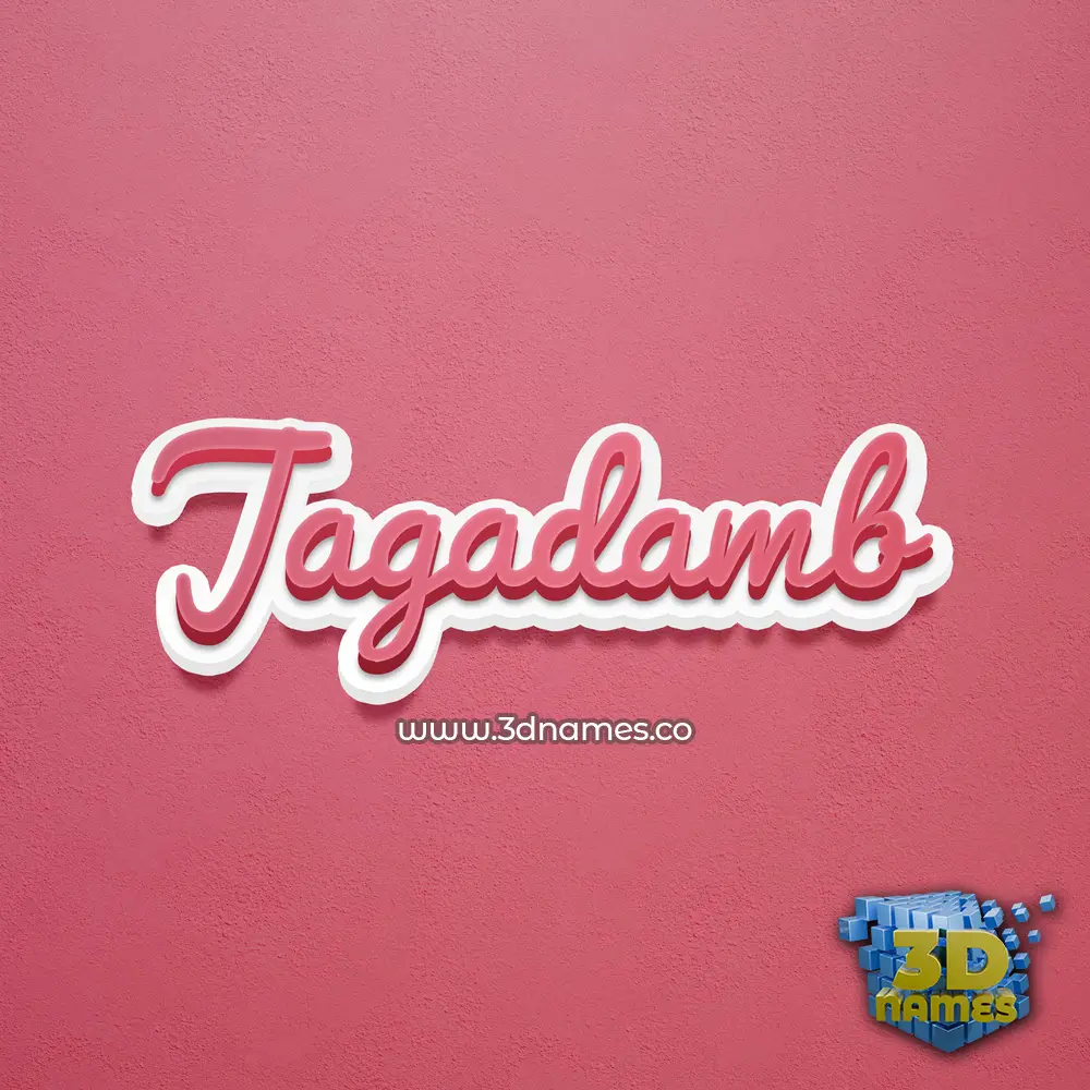 jagadamb in Red Scribble style - 3D name wallpaper