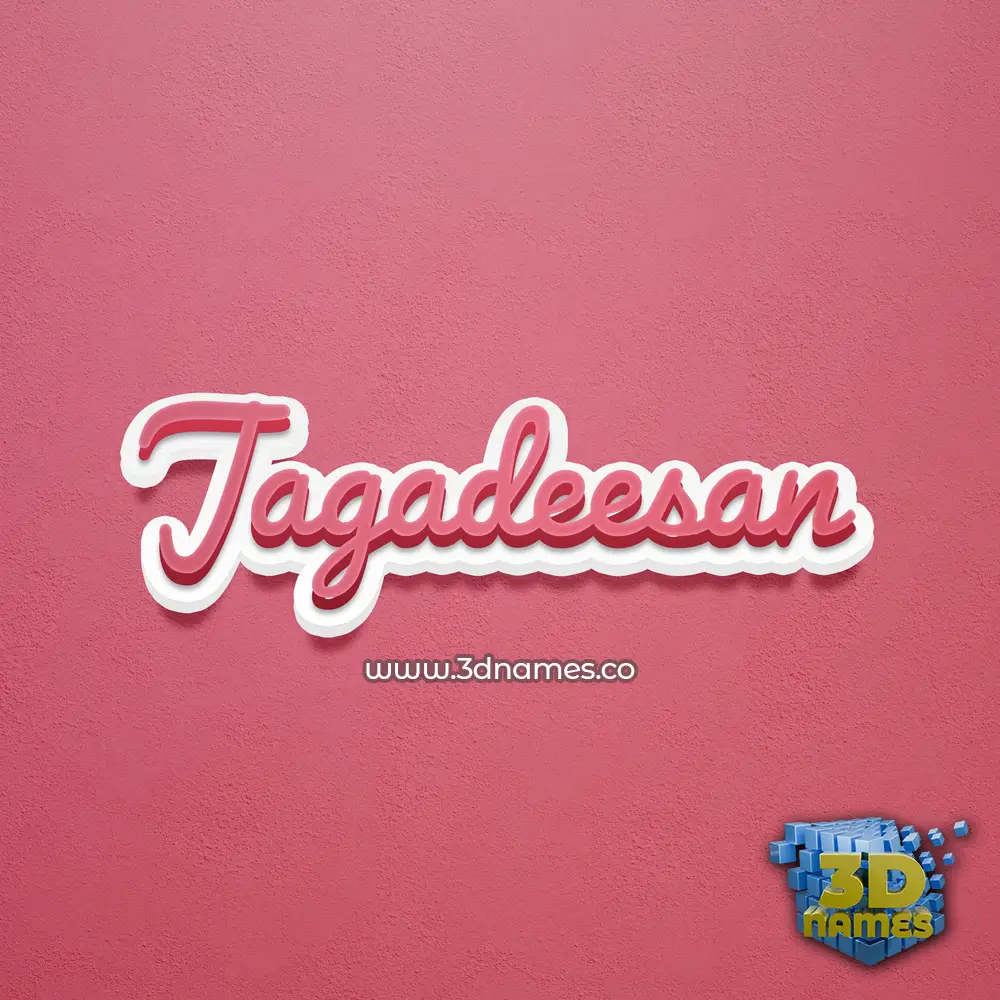 jagadeesan in Red Scribble style - 3D name wallpaper