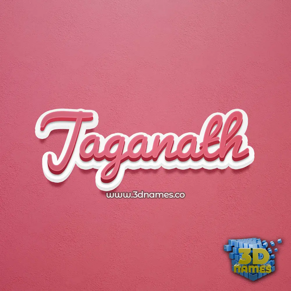 jaganath in Red Scribble style - 3D name wallpaper