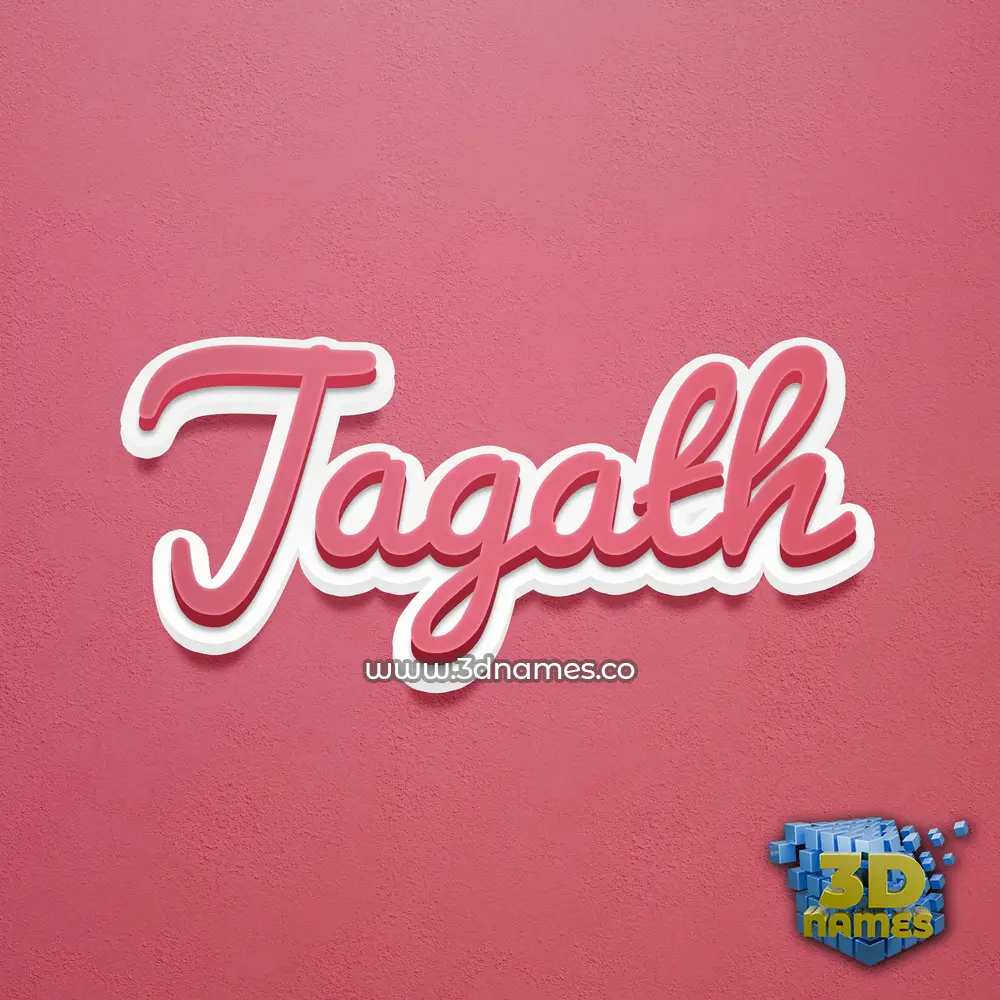 jagath in Red Scribble style - 3D name wallpaper