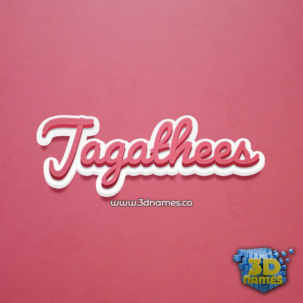jagathees in Red Scribble style - 3D name wallpaper