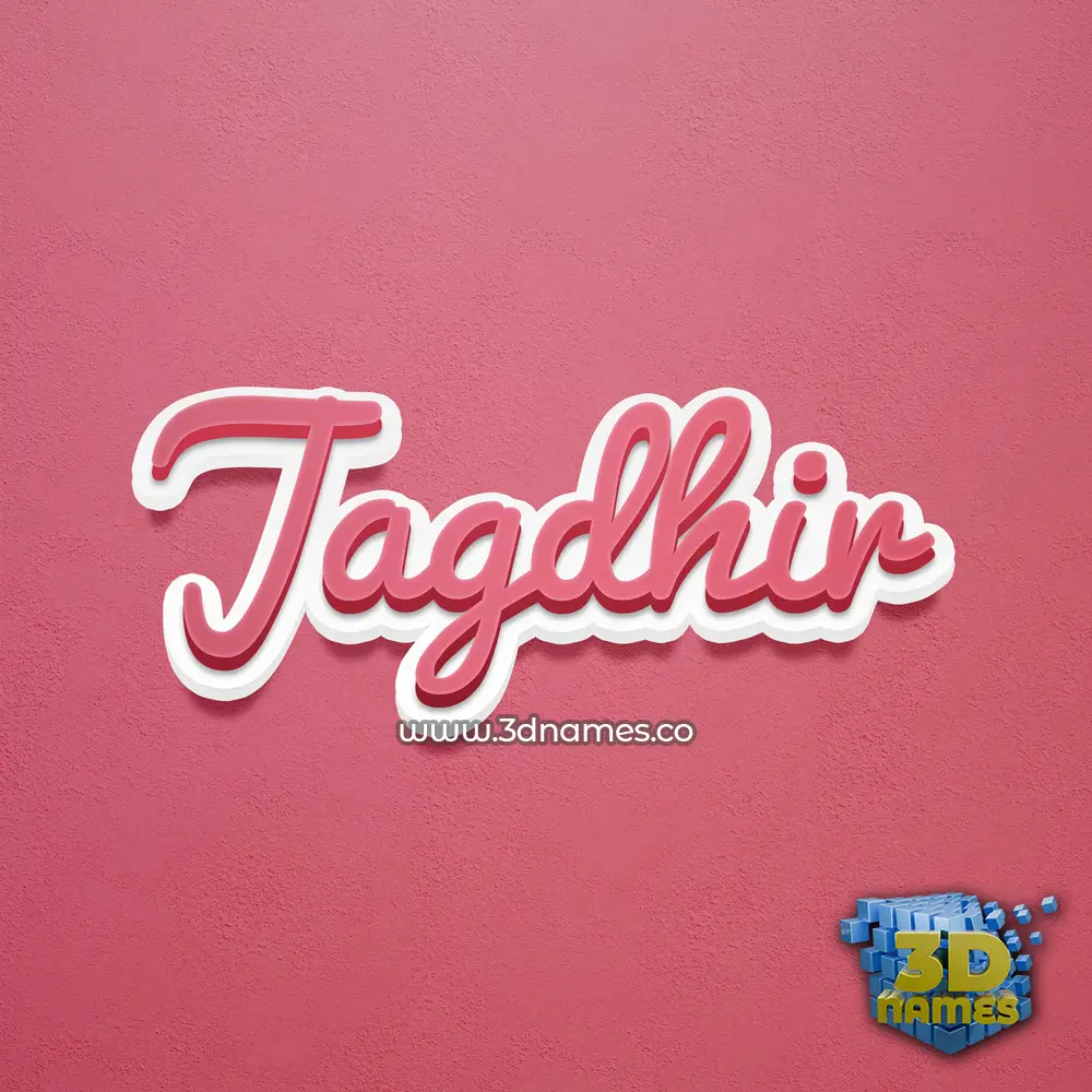 jagdhir in Red Scribble style - 3D name wallpaper